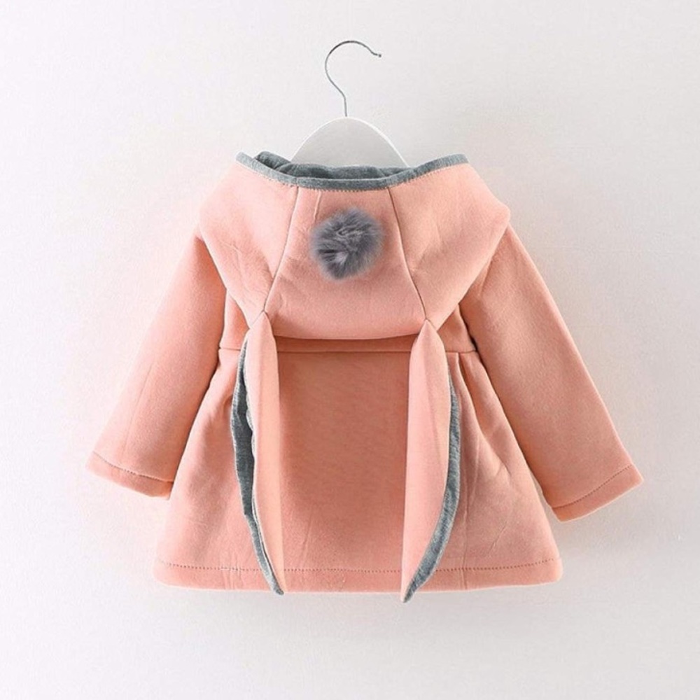 Girl Toddler Button-up Bunny Pink Jacket